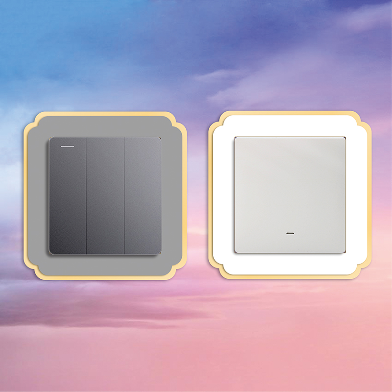 Acrylic switch sticker light luxury high-end decorative border switch cover anti-dirty wash-free household white creative socket sticker