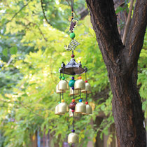 Small wind chime hanging ornaments Peacock elephant pendant home door and window decorations Yunnan Dai style open door reminder Bell