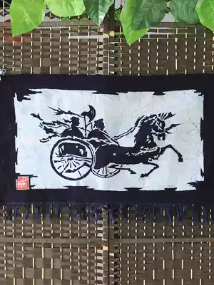 Batik decorative painting mural hanging painting classical Chinese style gifts National Handicrafts home cloth painting ancient chariot