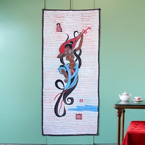 Batik painting vertical Dunhuang Flying Sky Picture Yunnan crafts handmade cloth painting living room and restaurant decoration wall hanging background painting