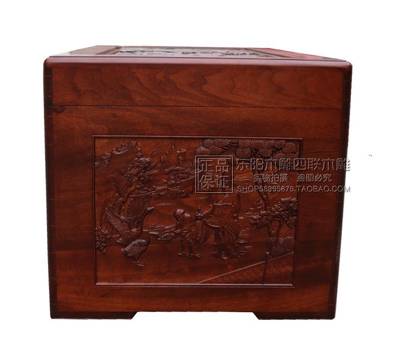 Cao cấp hộp gỗ long não nhân vật cờ vua và thư pháp và hội họa Khổng Tử / Baizi Dongyang khắc gỗ bốn gỗ cấu trúc đầy đủ - Cái hộp hộp gỗ nhỏ