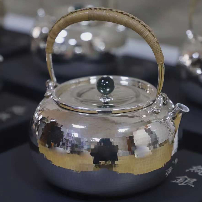 银壶泡茶纯银999纯银小泡壶纯手工银壶-广州花地湾古玩城