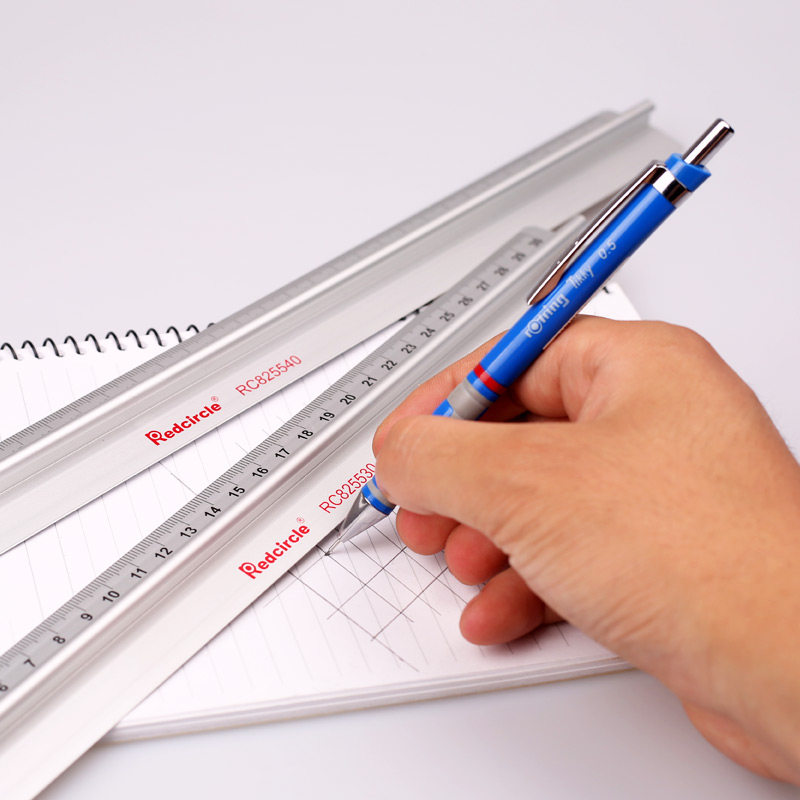 Science Slotted Line Ruler Domestic Redcircle Drawing Aluminum Alloy Metal Slot Ruler with Handle ...