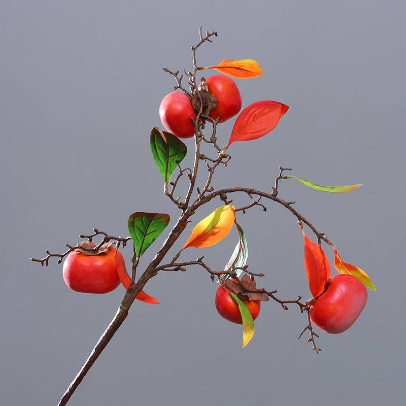 Simulation berry with frost hanging fake persimmon home decorative plant decorative flower fruit branch foam fruit