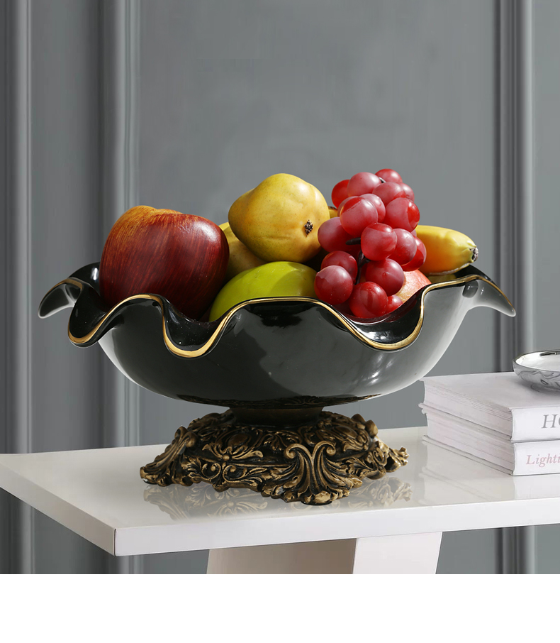 Nordic light ins key-2 luxury double pallet dessert for afternoon tea ceramic fruit bowl furnishing articles sitting room tea table dry fruit tray