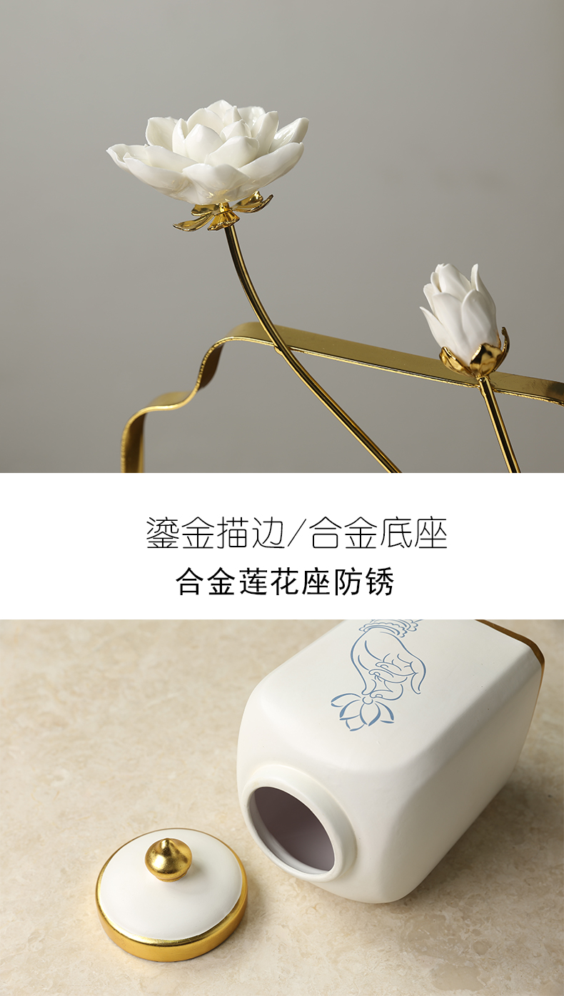 New Chinese style creative ceramic storage tank furnishing articles with cover of TV ark, general candy jar jar to the sitting room porch decoration