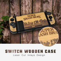 Nintendo switch case game console theme shell Wood splicing carving NS Protective case wooden shell
