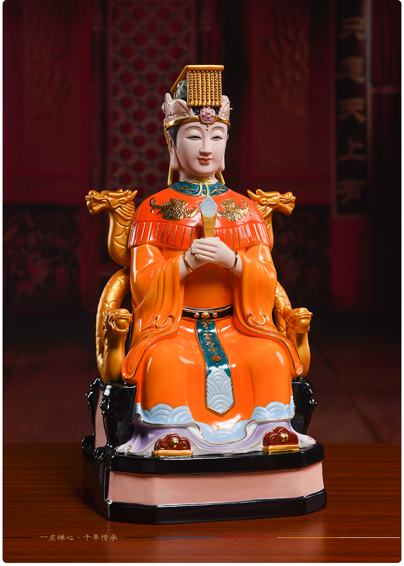 Yutang dai ceramic Taoist gods worship that occupy the home furnishing articles 14 inches Taoist jade gold queen mother empress