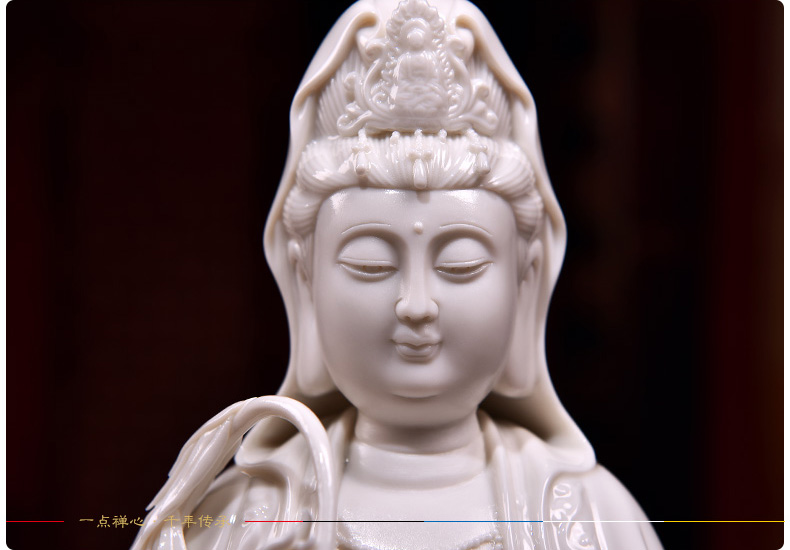 Yutang dai dehua porcelain its kwan Yin - statute six lotus guanyin worship that occupy the home furnishing articles/blue and white color