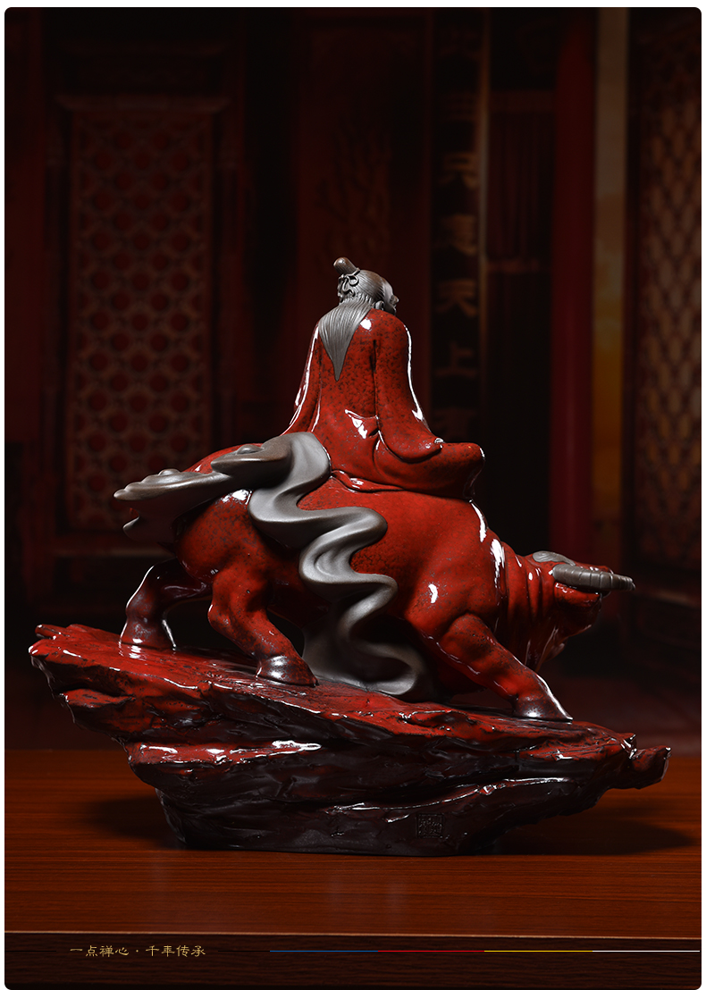 Yutang dai dehua porcelain carving gifts ceramic figure of Buddha sitting room adornment handicraft furnishing articles study Lao tze through