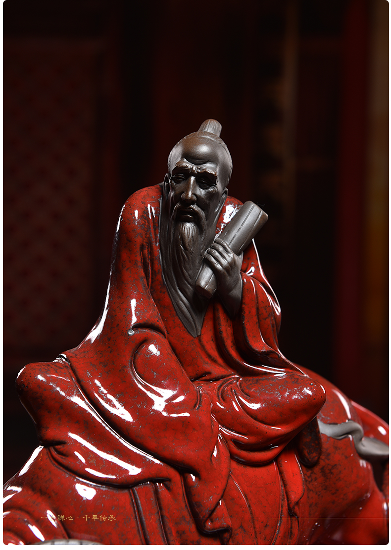 Yutang dai dehua porcelain carving gifts ceramic figure of Buddha sitting room adornment handicraft furnishing articles study Lao tze through