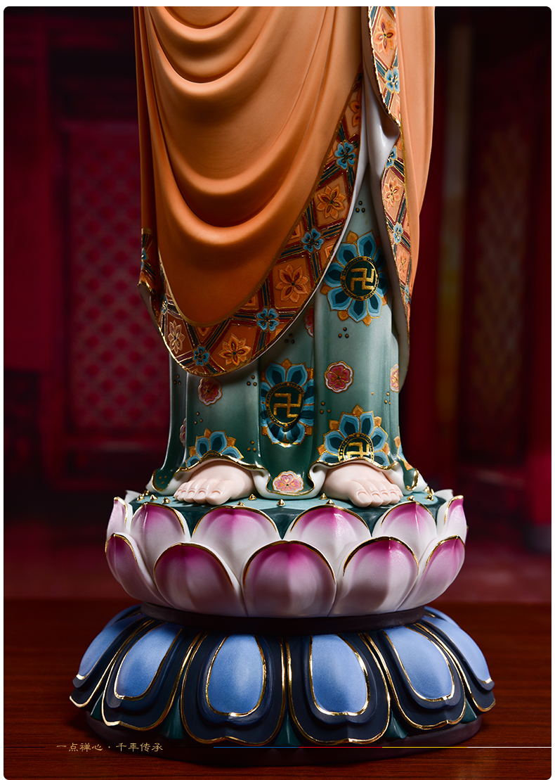 Yutang dai furnishing articles ceramic consecrate guanyin bodhisattva tathagata trend to small color three holy Buddha statute in the west