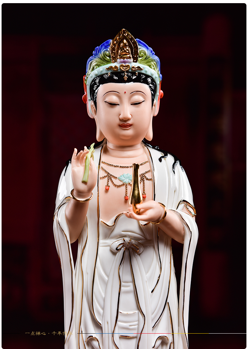 Yutang dai ceramic 16 inches west three holy Buddha household craft ornaments furnishing articles/D27-108