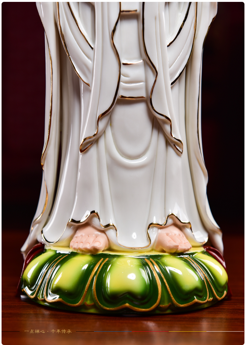 Yutang dai ceramic 16 inches west three holy Buddha household craft ornaments furnishing articles/D27-108