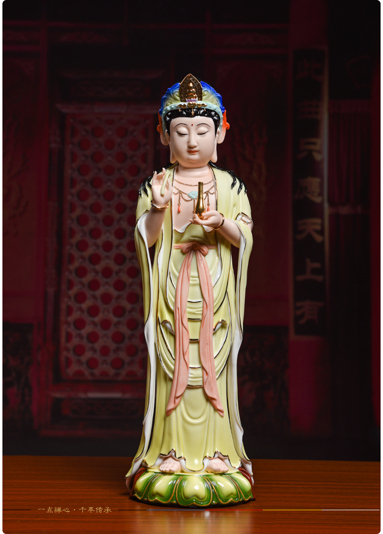 Yutang dai 16 inch ceramic three western spirit like shakyamuni Buddha guanyin bodhisattva consecrate figure of Buddha that occupy the home furnishing articles