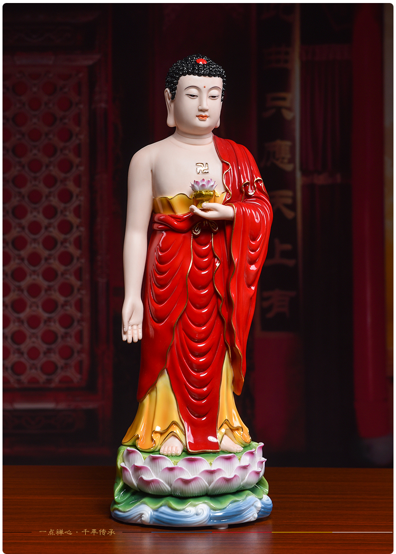 Yutang dai ceramic 17 inch western three holy spirit like home worship amitabha Buddha guanyin momentum to furnishing articles