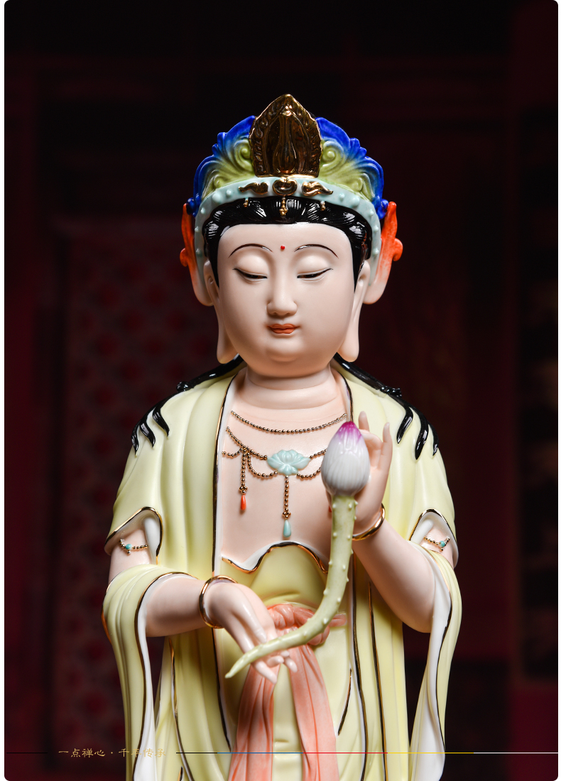 Yutang dai 16 inch ceramic three western spirit like shakyamuni Buddha guanyin bodhisattva consecrate figure of Buddha that occupy the home furnishing articles