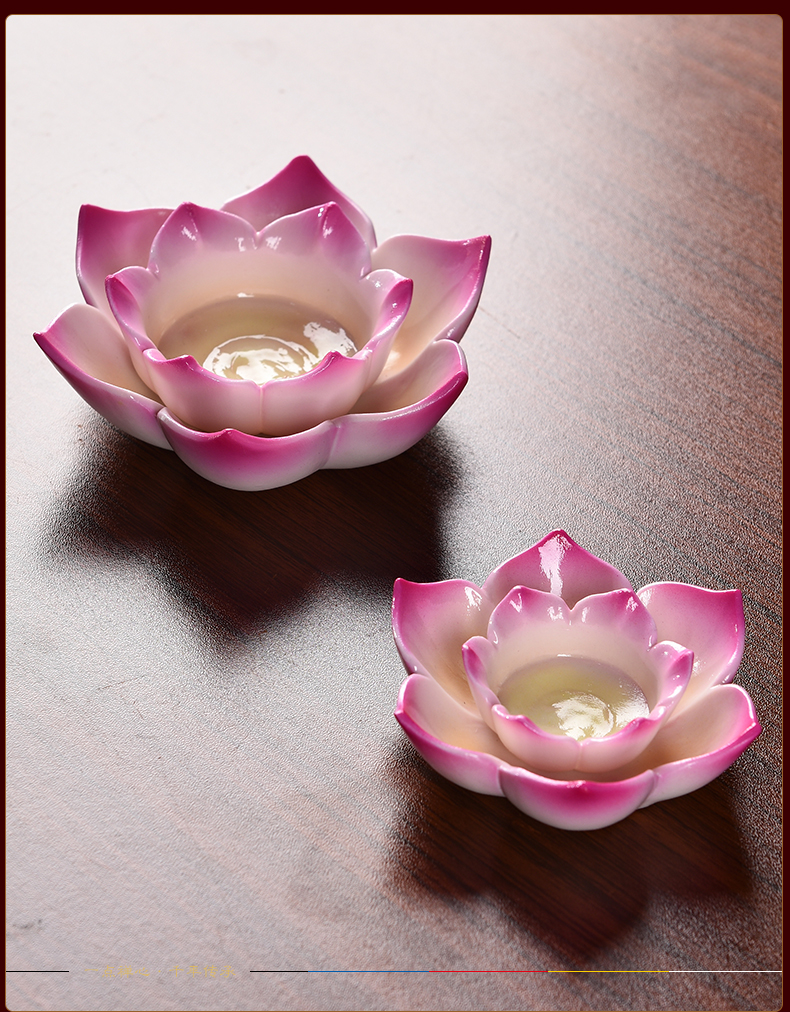 Ceramic lotus furnishing articles from based Taiwan SuYouDeng lotus lamp home for the Buddha to Buddha with supplies