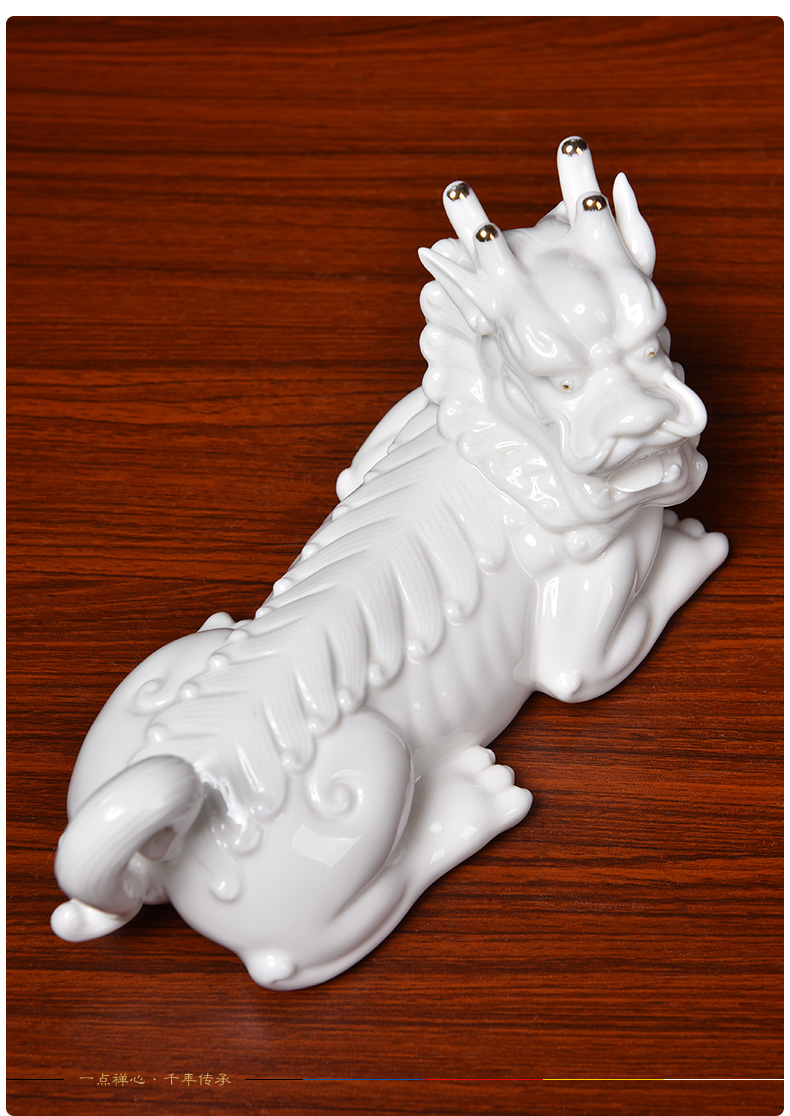 God beast effort yutang dai dehua white porcelain earth treasure bodhisattva mount buddhist supplies home furnishing articles