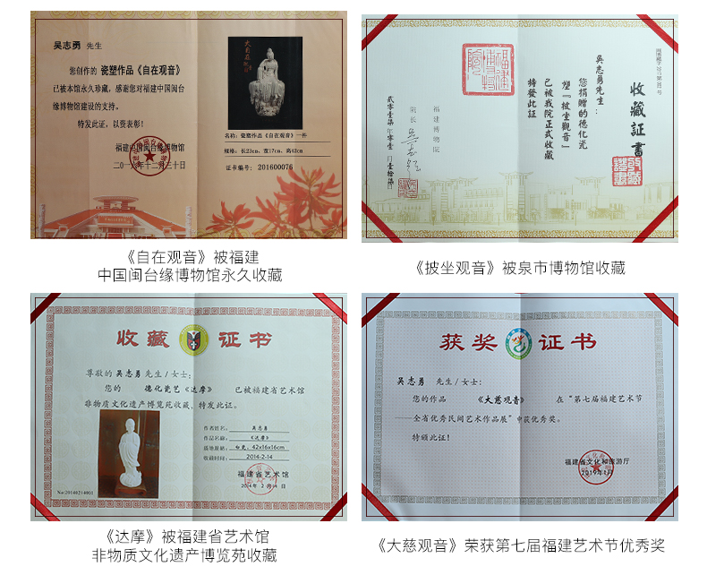 Yutang dai dehua ceramic masters zhi - yong wu manually signed furnishing articles laughing Buddha maitreya/D38-102