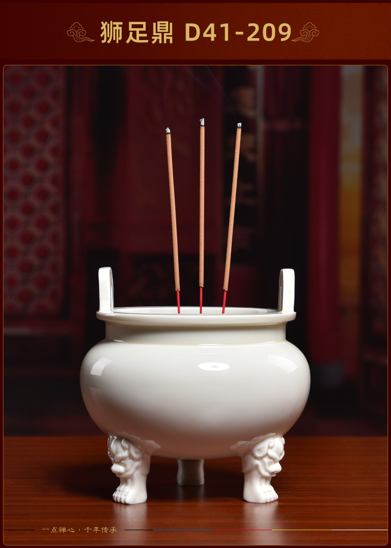 Yutang dai dehua white porcelain incense incense home interior furnishing articles for worship Buddha joss stick inserted by hand small fragrant incense buner