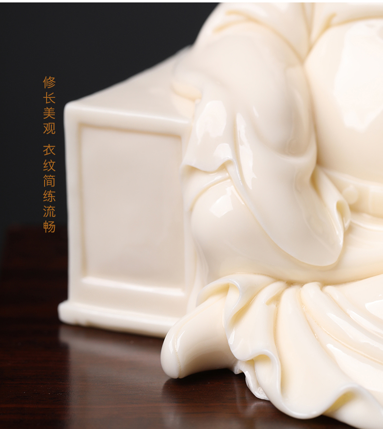 Yutang dai dehua white porcelain statute study furnishing articles ceramic its craft art collection permit gods