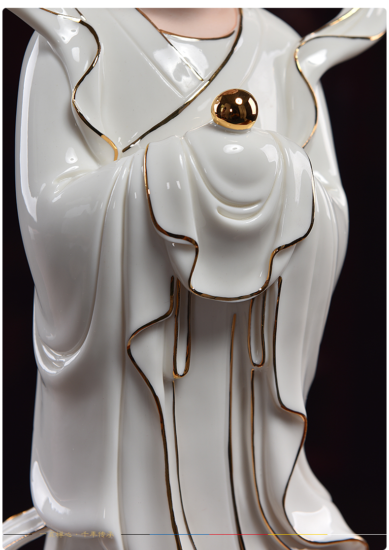 Yutang dai Jennifer, good fortune TongZiLong female ceramic furnishing articles 14 inches paint color to worship Buddha