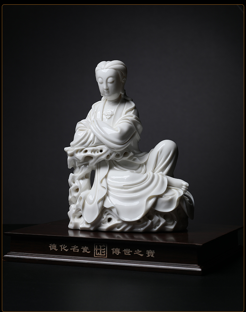 Yutang dai dehua white porcelain porcelain avalokitesvara figure of Buddha enshrined that occupy the home furnishing articles cheng sat rock guanyin