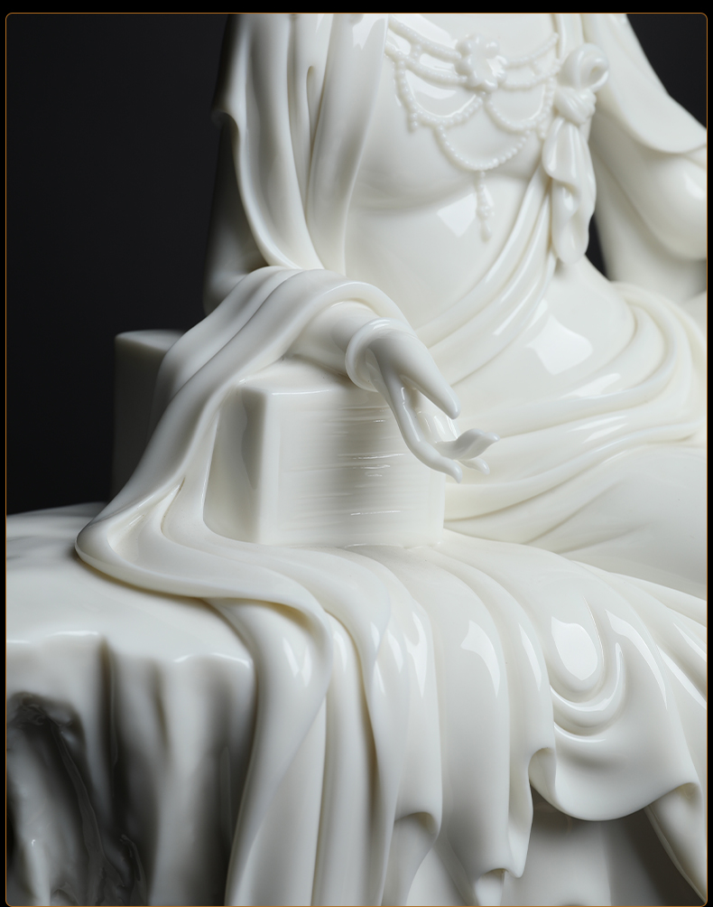 Yutang dai dehua white porcelain zhi - yong wu statues of Buddha worship that occupy the home furnishing articles by rock "according to the scriptures guanyin bodhisattva