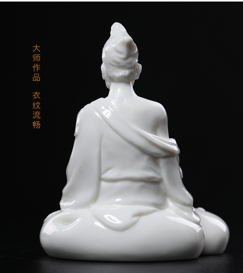 Yutang dai dehua white porcelain Lin Jiansheng character its art car decorative furnishing articles living Buddha unfortunately for Buddha