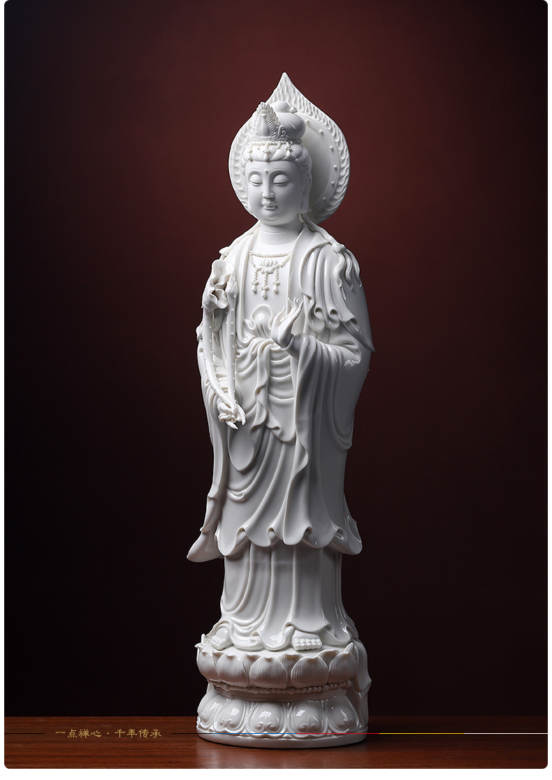 Yutang dai 24 inch ceramic three western spirit as furnishing articles dehua white porcelain guanyin Buddha handicrafts