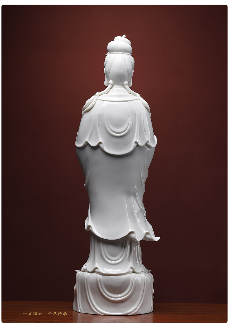 Yutang dai ceramic amida Buddha guanyin trend to three holy spirit of Buddha enshrined 22 inches jade white western as furnishing articles