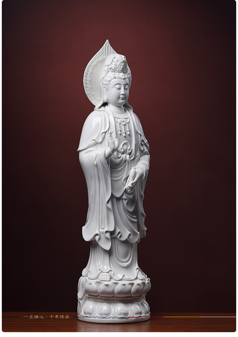 Yutang dai 24 inch ceramic three western spirit as furnishing articles dehua white porcelain guanyin Buddha handicrafts