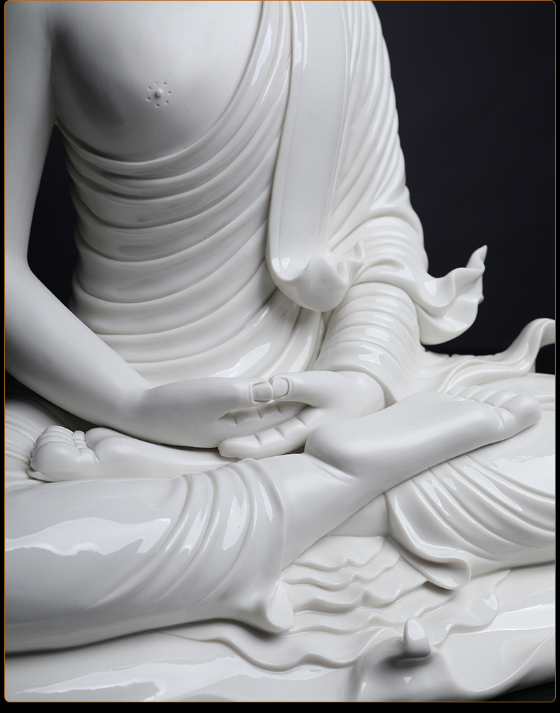 Yutang dai dehua white porcelain Lin Jiansheng master of its art furnishing articles sakyamuni Buddha Buddha statute