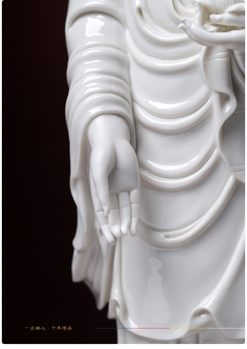 Yutang dai 24 inch ceramic three western spirit as furnishing articles dehua white porcelain guanyin Buddha handicrafts