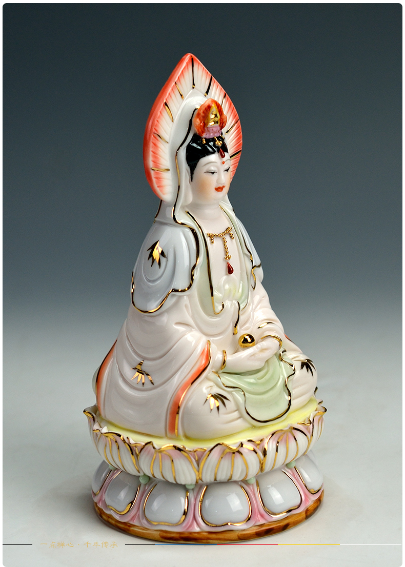 Lotus production 5 fold 】 【 tathagata avalokitesvara/double - sided goddess of mercy Buddha with ceramic Buddha