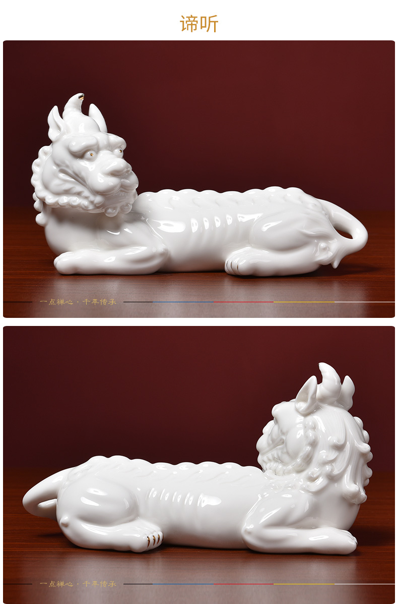 God beast effort yutang dai dehua white porcelain earth treasure bodhisattva mount buddhist supplies home furnishing articles