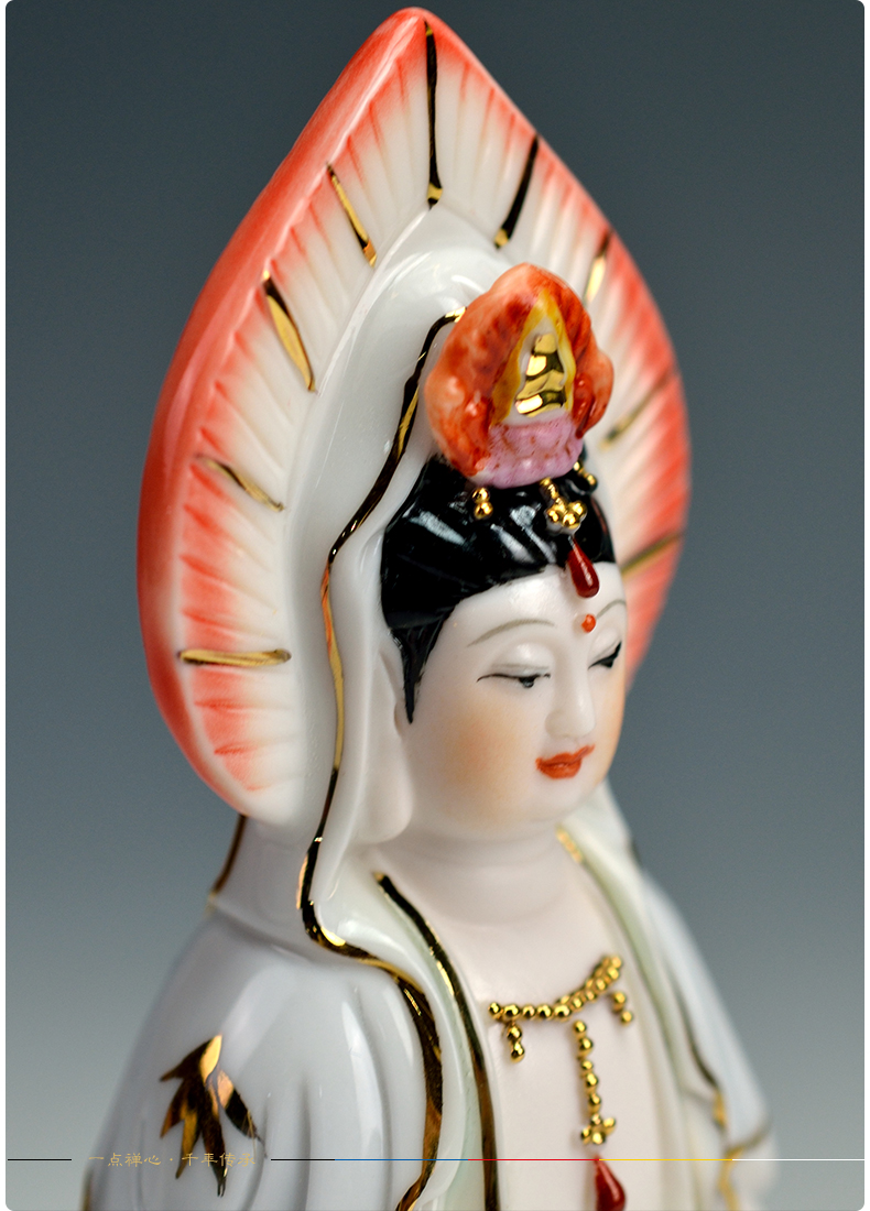 Lotus production 5 fold 】 【 tathagata avalokitesvara/double - sided goddess of mercy Buddha with ceramic Buddha