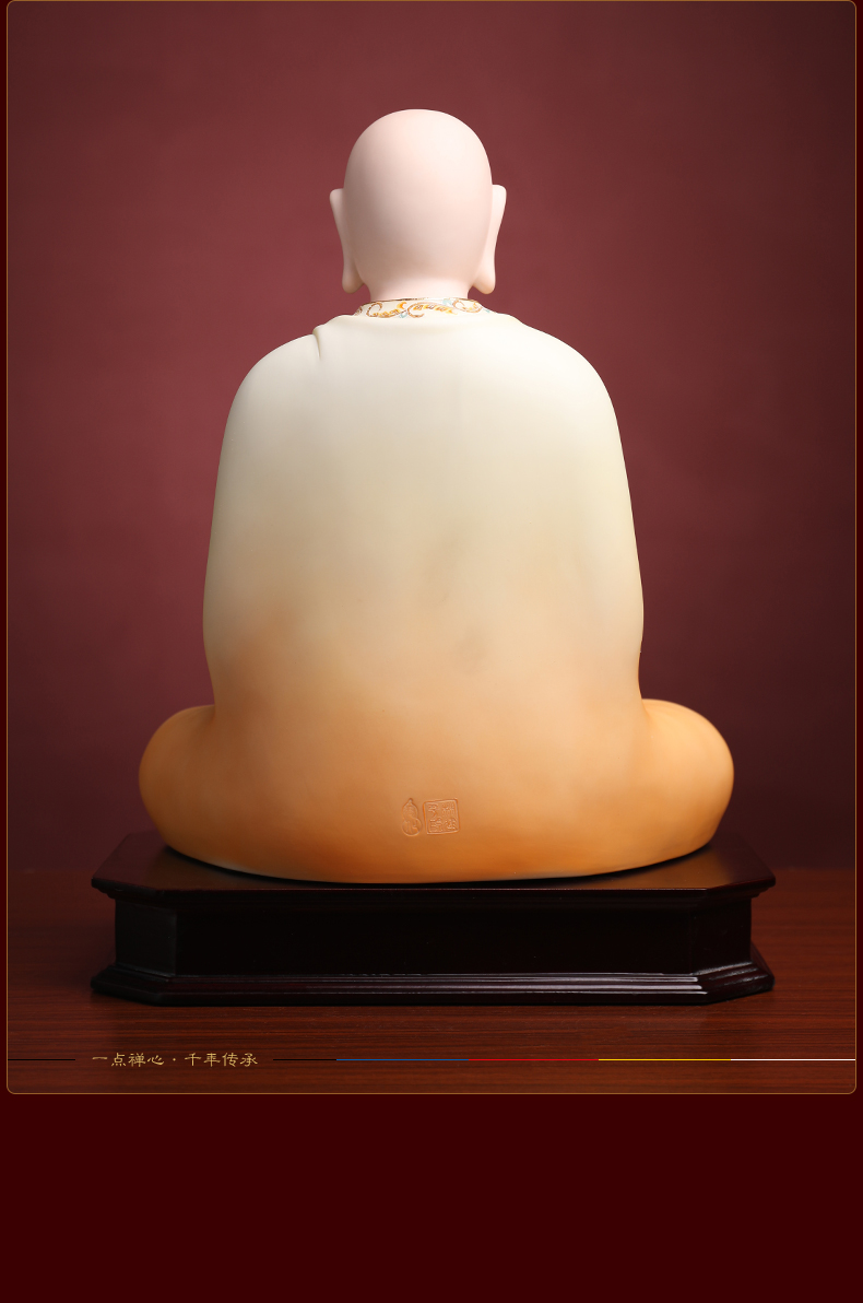 Yutang dai ceramic pole positioned ourselves to occupy the home furnishing articles 13 inches color figure of Buddha, Tang Cai like earth treasure bodhisattva