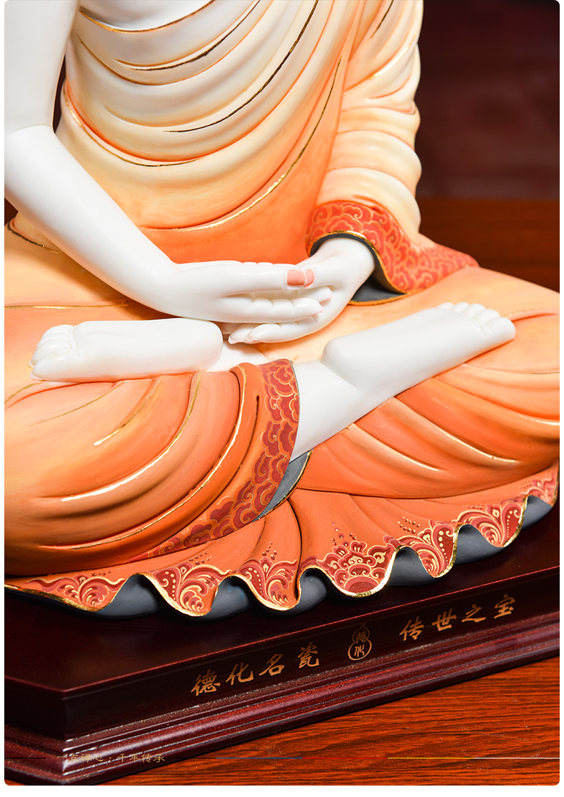 Yutang dai dehua ceramic tathagata ancestral home decorations for furnishing articles very colorful sakyamuni Buddha