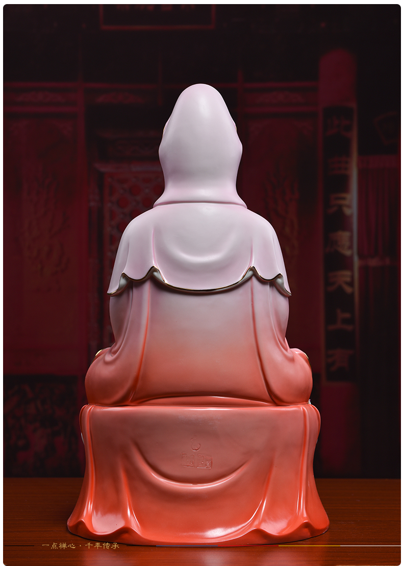 Domestic production is the shelves 】 【 guanyin bodhisattva ceramic powder coat of figure of Buddha zen flower goddess of mercy