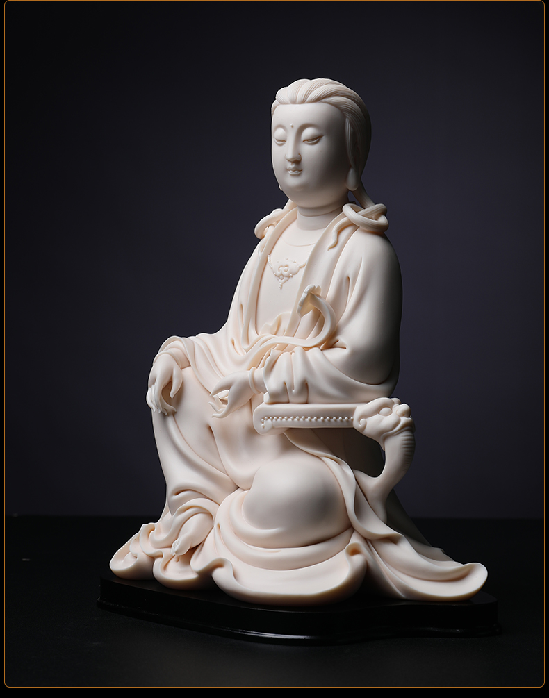 Yutang dai jade red porcelain dehua ceramics master seal works on raccoon guanyin Buddha furnishing articles collection level