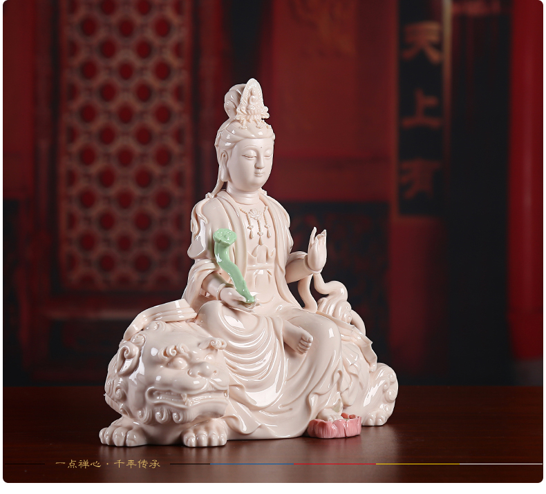 Yutang dai ceramic SaPuXian bodhisattva manjusri tome like Buddha sacrifice dehua white porcelain sitting room adornment that occupy the home furnishing articles