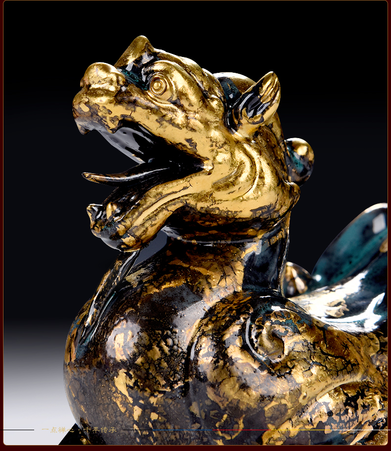 Yutang dai ceramic bronze see the mythical wild animal office desktop furnishing articles sitting room TV cabinet decoration decoration arts and crafts