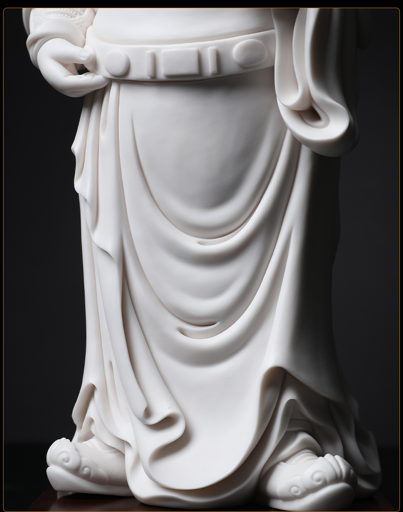 Yutang dai dehua white porcelain its art Su Youde Sir Zhong gods enshrined furnishing articles 14 inches duke guan stands resemble