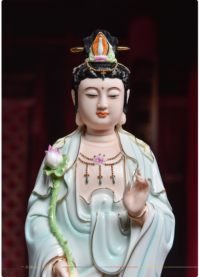 Yutang dai ceramic 17 inch western three holy spirit like home worship amitabha Buddha guanyin momentum to furnishing articles