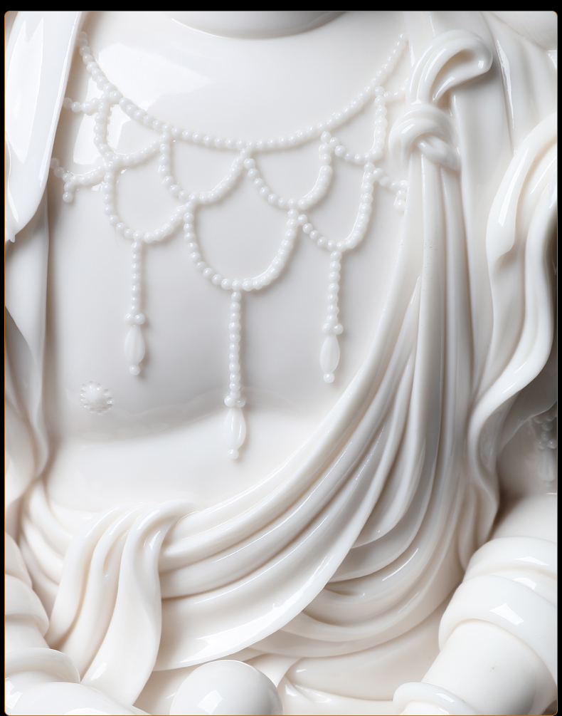Yutang dai dehua white porcelain Su Youde avalokitesvara figure of Buddha its furnishing articles 12 inches sitting GuLian guan Yin