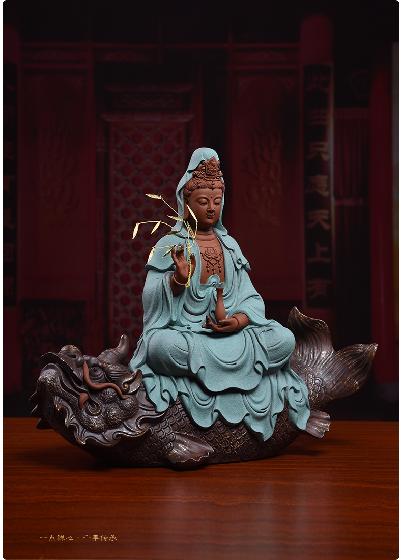 Ceramic production is pulled from the shelves 】 【 the four bodhisattvas manjusri samantabhadra hid in aojiang effort fish guan Yin