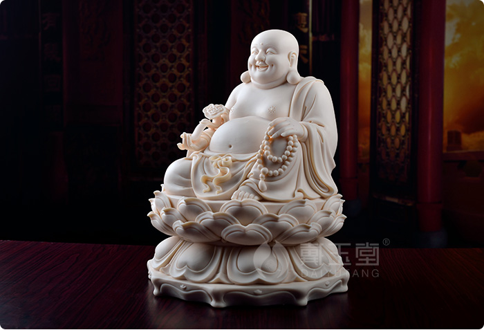 Yutang dai dehua porcelain guanyin bodhisattva Buddha furnishing articles 16 inches jade leaf red porcelain three st west st