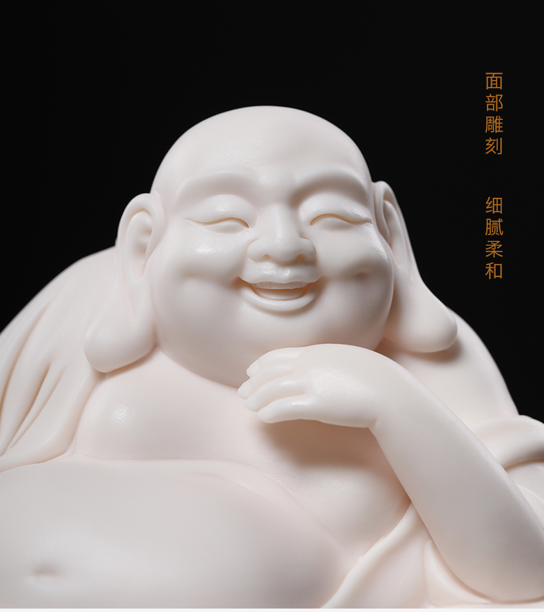 Yutang dai dehua white porcelain smiling Buddha maitreya pot - bellied peace car with Buddha Buddha furnishing articles jian - pin Lin works